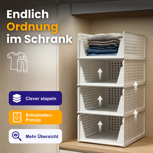 Stapelbare Kleiderschrank-Organizer Box – Mehr Ordnung im Kleiderschrank