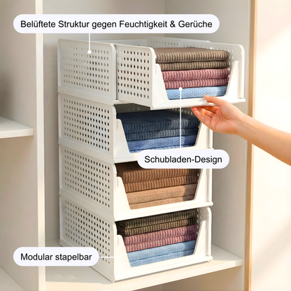 Stapelbare Kleiderschrank-Organizer Box – Mehr Ordnung im Kleiderschrank