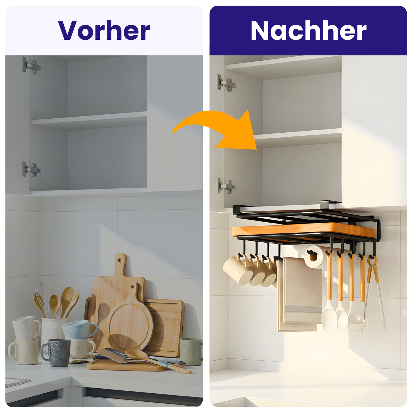 Hänge-Organizer für Küchenschränke – Mehr Platz ohne Bohren
