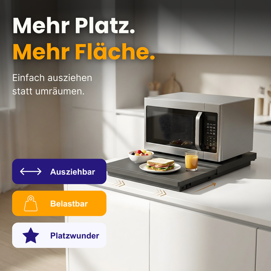 Ausziehbares Mikrowellen-Regal – Mehr Platz auf deiner Küchenfläche